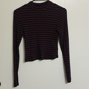 Cropped mock neck long sleeve